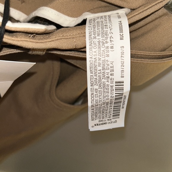 BNWT ZARA TAN BELTED PANTS/ S❤️ - Picture 4 of 8